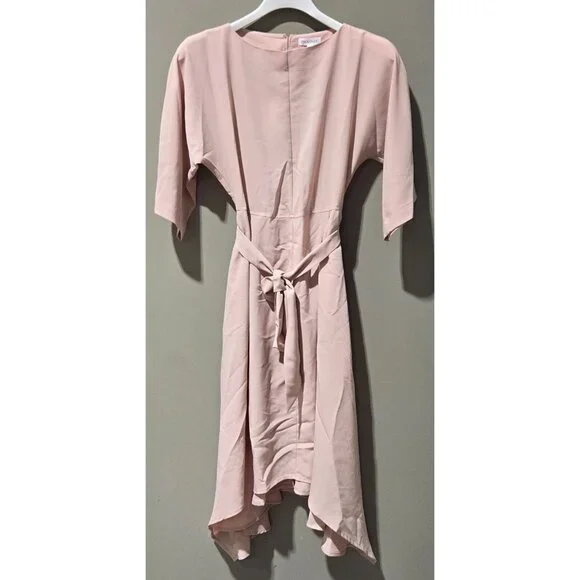 princess polly baby blue dress Olive Asymmetrical flowy knot dress – JHA.modesty main image 1